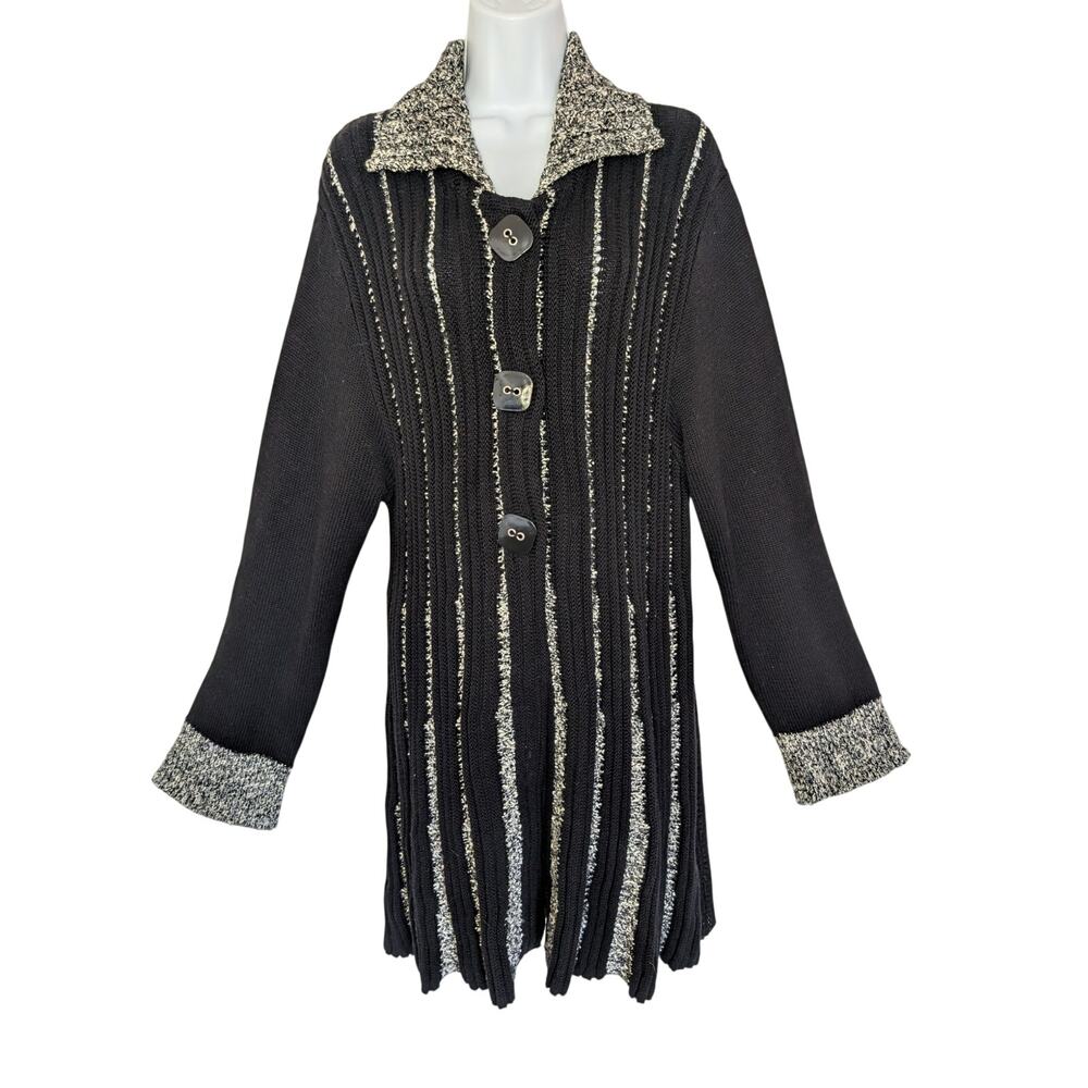 Lisa International Women Sweaters, Vintage Cable Knit Sweater Duster, Sz XL